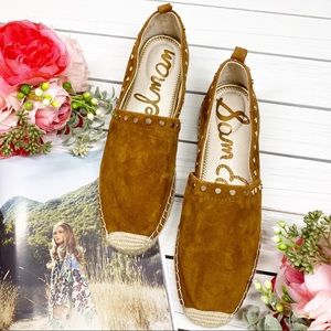 NEW Sam Edelman Koda Brown Cognac Studded Espadrille Flats 10